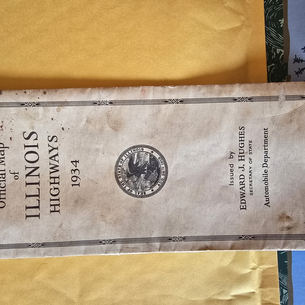 Vintage 1934 Illinois Highways Map